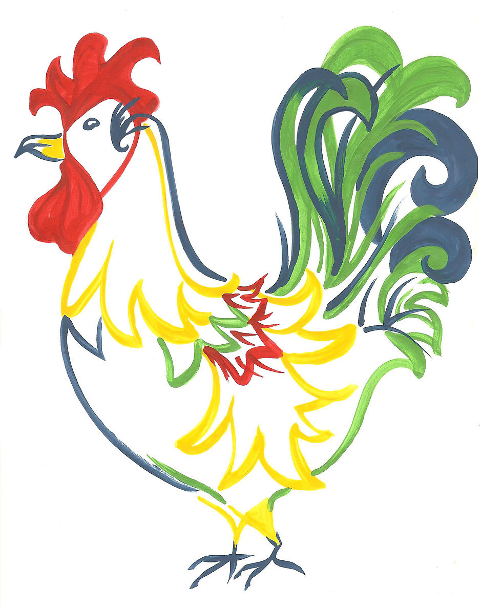 Handpainted Rooster