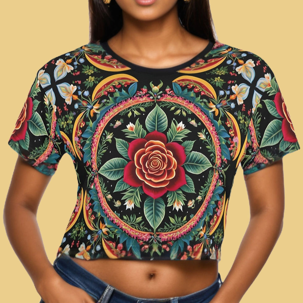 Thumbnail: Rose Scope Pattern Crop Tee