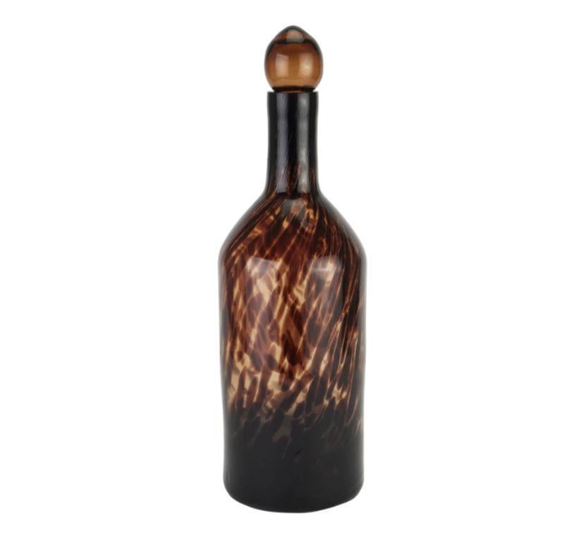 Amber Dapple Tall Bottle With Stopper
