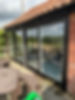Clean sliding glass doors with clear reflections