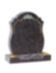 Grey headstone gold trim