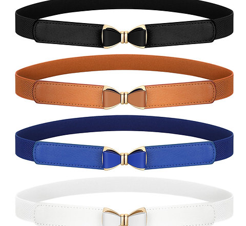 SUOSDEY Chic Skinny Bow Belt 4-Pack