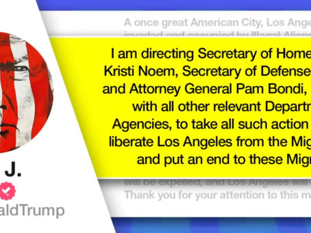 President Trump displays effective leadership as politically motivated thuggery threatens City of Angels