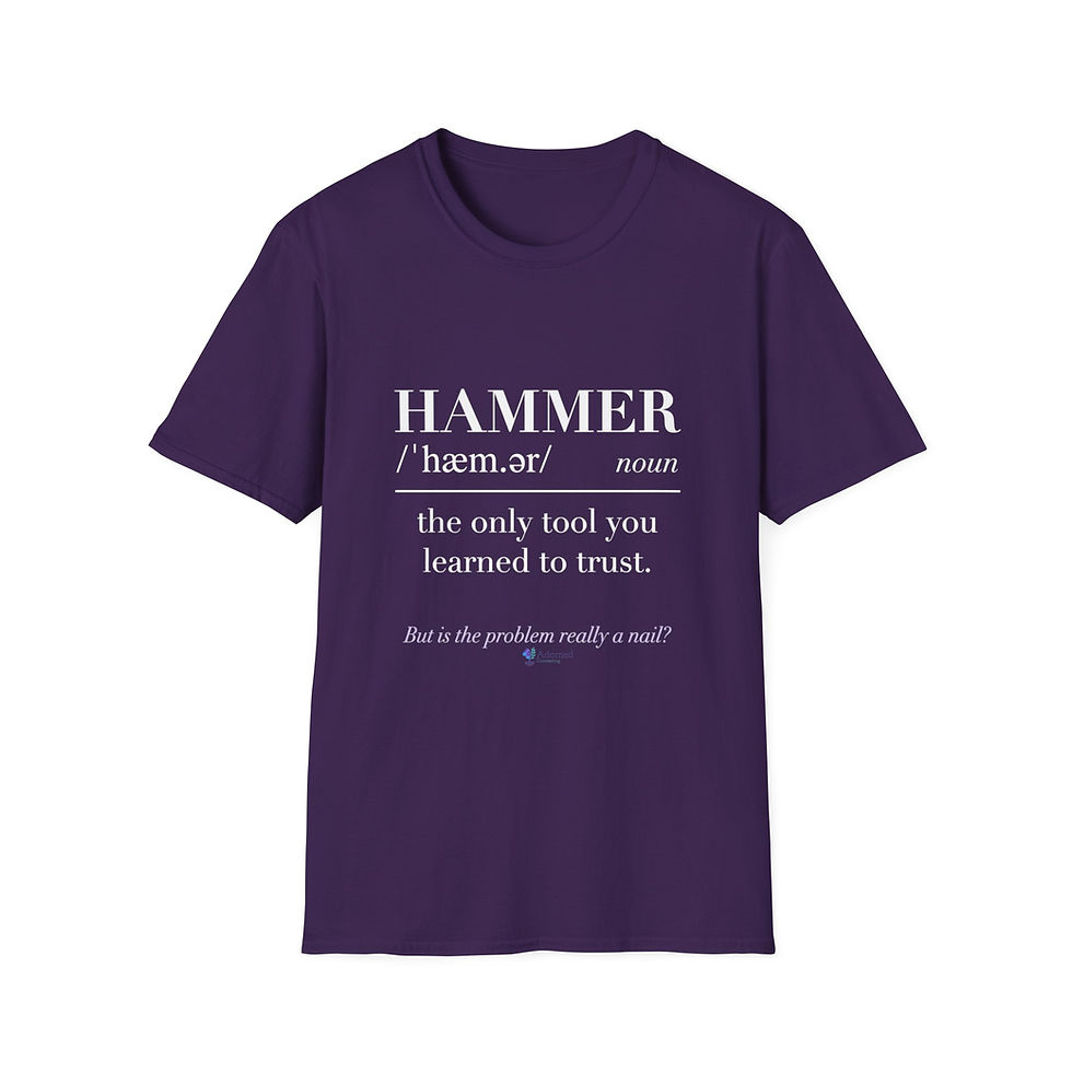 Thumbnail: Therapeutic Metaphor Tee — Is the Problem Really a Nail