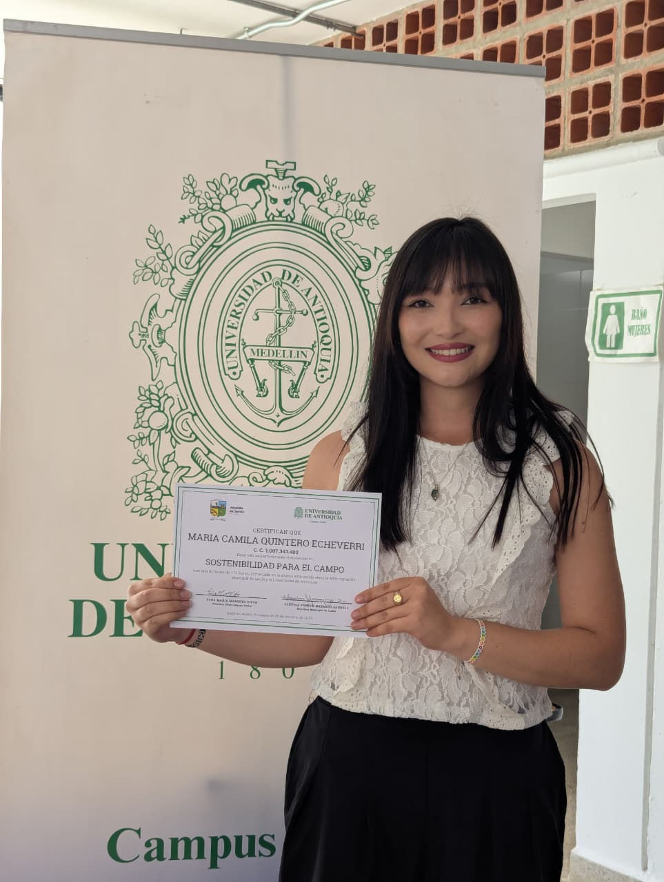 María Camila Quintero Echeverri, estudiante de Sostenibilidad para el Campo.