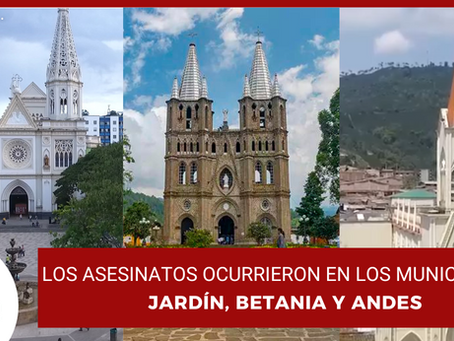 Tres homicidios este fin de semana en provincia San Juan, Suroeste antioqueño
