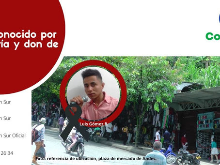 Asesinado Luis Gómez Bedoya, cantante aficionado de música popular