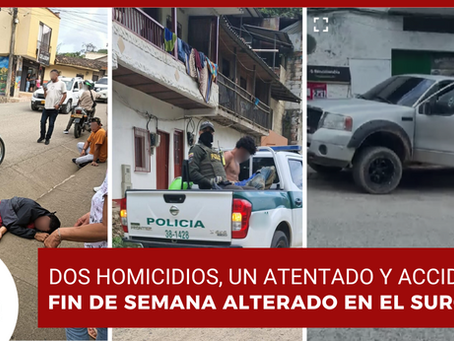 Varios hechos alteraron la tranquilidad de Andes, Jardín y Ciudad Bolívar este fin de semana