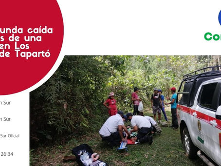 Tres accidentes viales y una caída en los Chorros de Tapartó