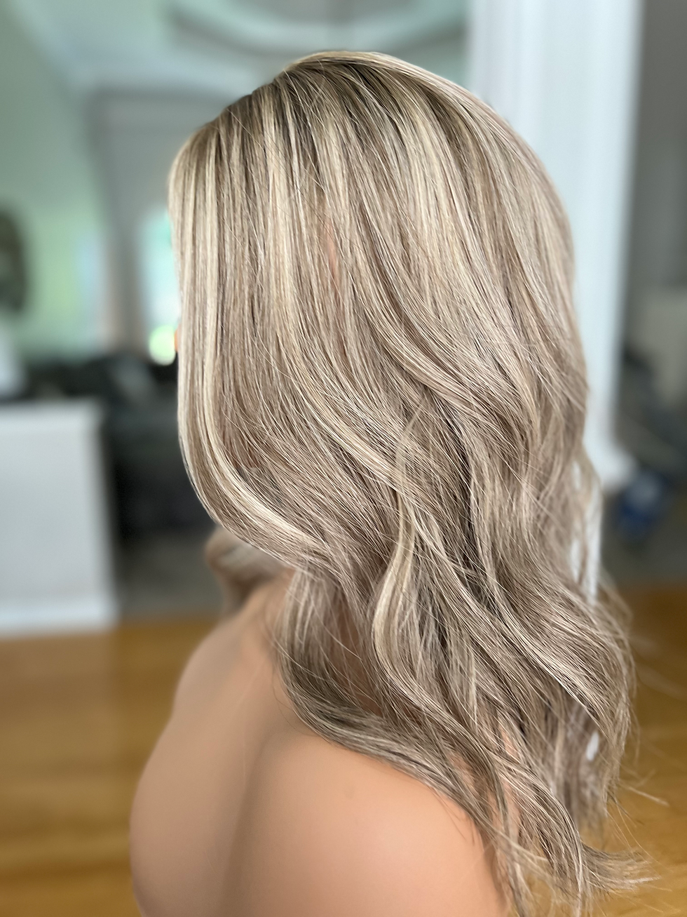 Thumbnail: Med Ashy Dimensional Blonde - 8x8 Silk Topper