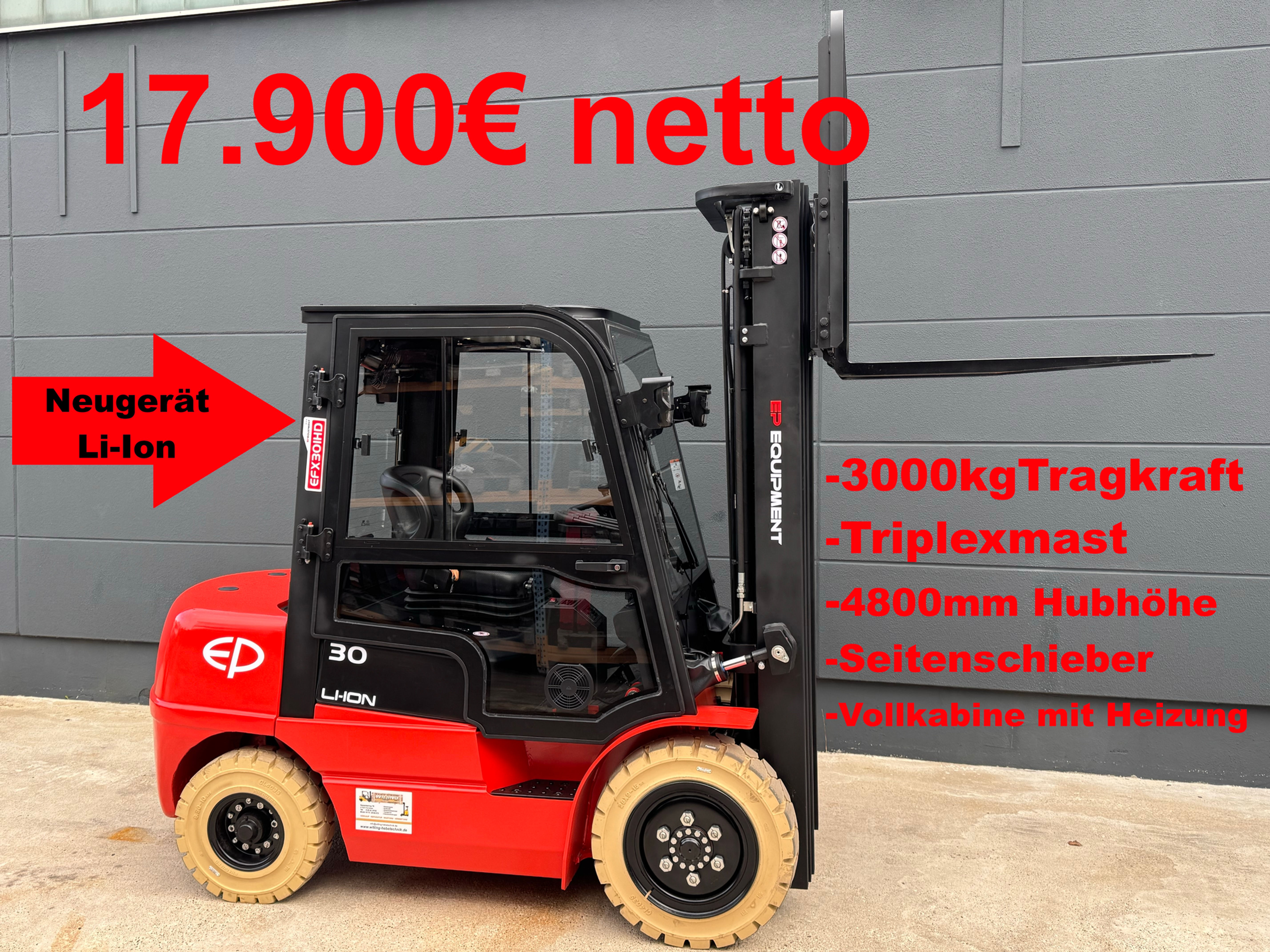 EP EFXZ 301 Gabelstapler 3000kg Tragkraft