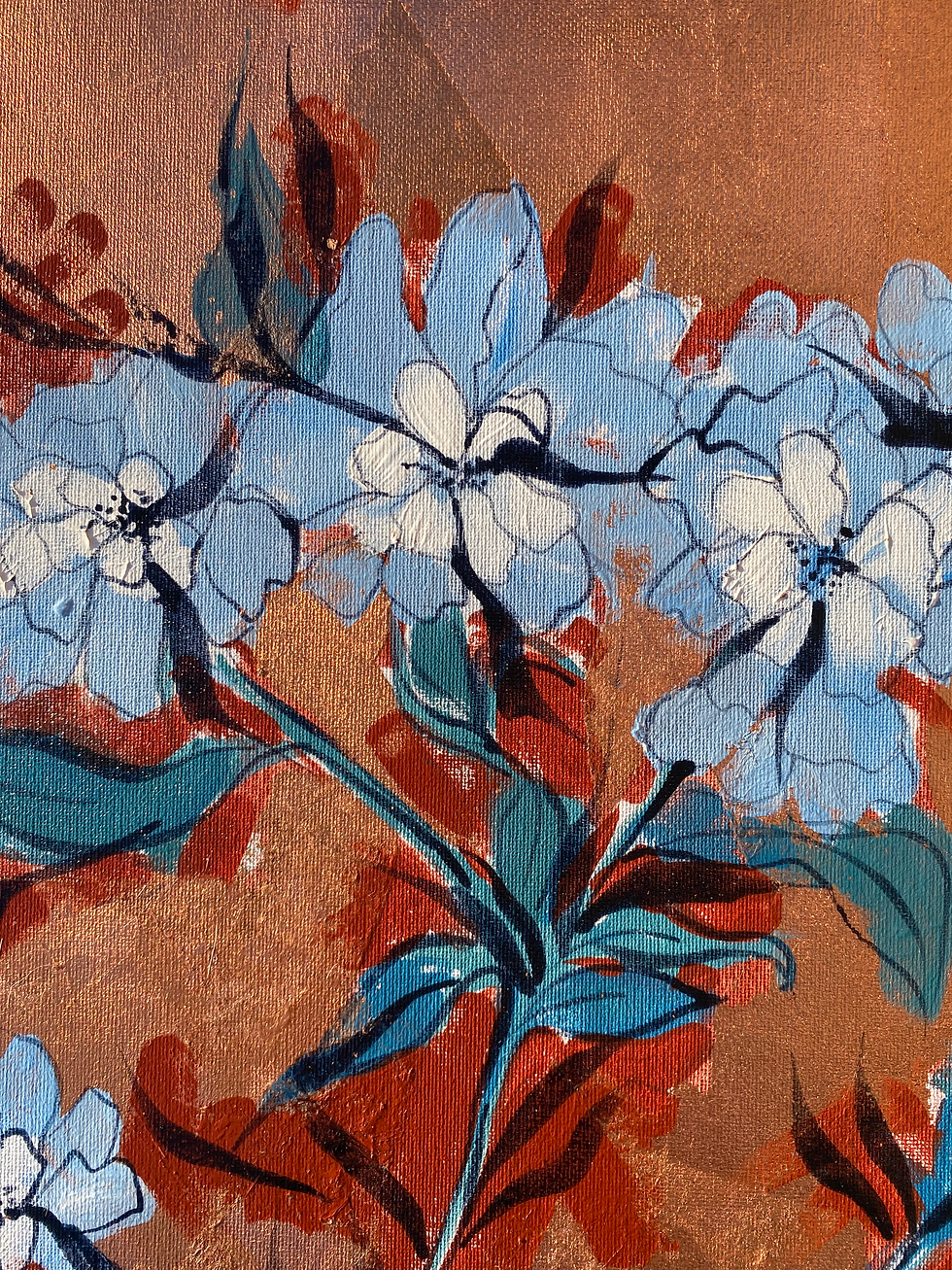Thumbnail: Blue Flowers on Copper