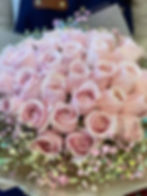 33枝雪山粉玫瑰彩虹滿天星花束 33Roses Rainbow