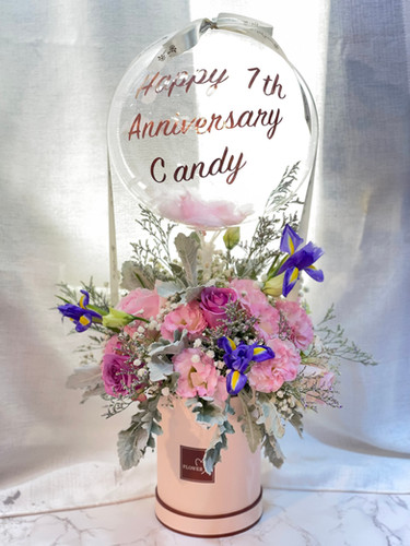 (可加腳架)氣球小花盒 Balloon Rose Table Box BD-SLPPLPU3(SP) | fasunflower | 送花香港