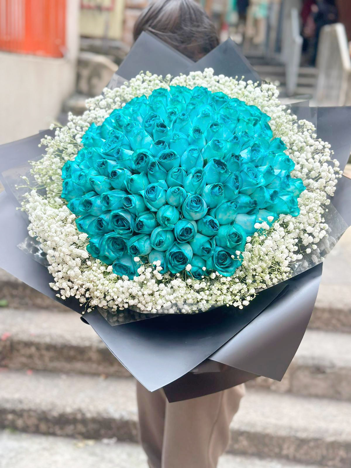 (必需預訂) 99/108 藍玫瑰花束 Tiffany Blue Rose Bouquet TBU-BK99B