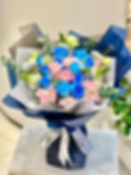 10枝藍玫瑰桔梗花束 BQ-BURE10PK