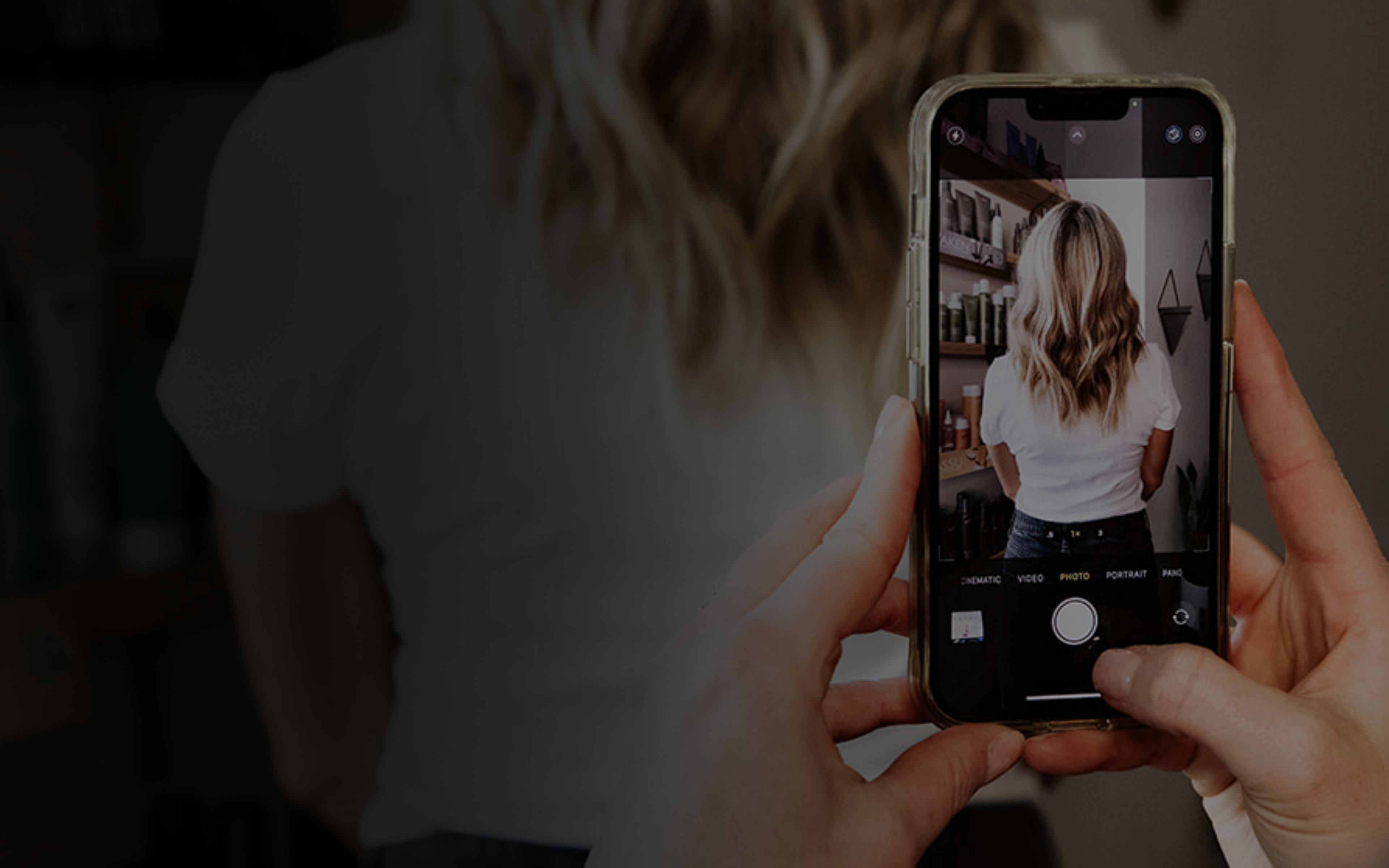 Salon social feed on a phone