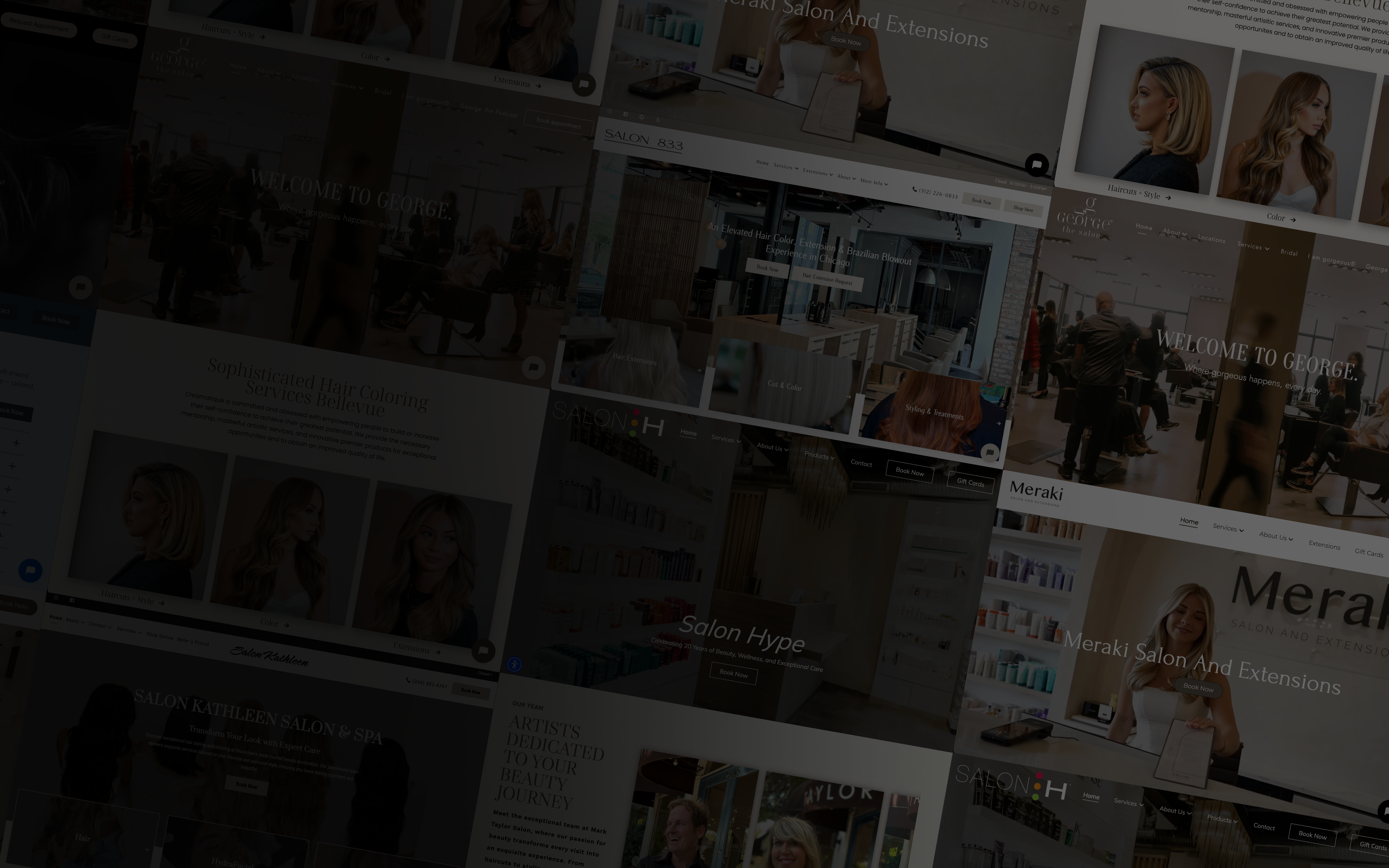 Salon website shown on desktop and mobile