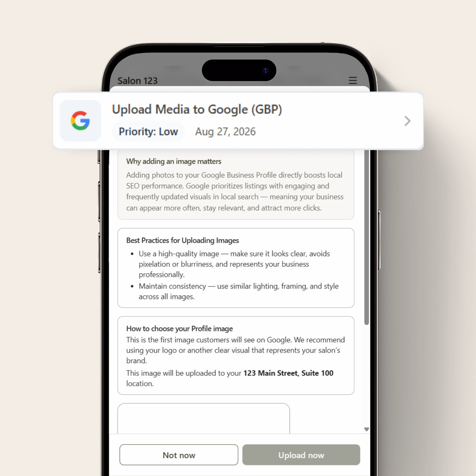 Updates posted to a Google Business Profile