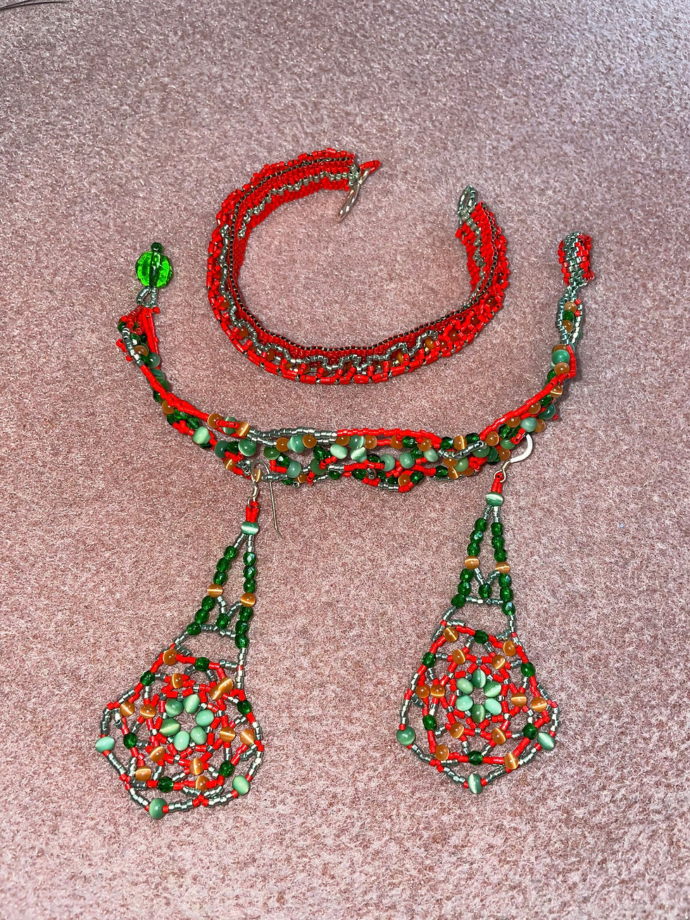 Thumbnail: Two bracelets with earrings. 