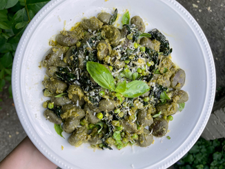 Sunny & Luna spinach gnocchi with The Saucerer Pesto