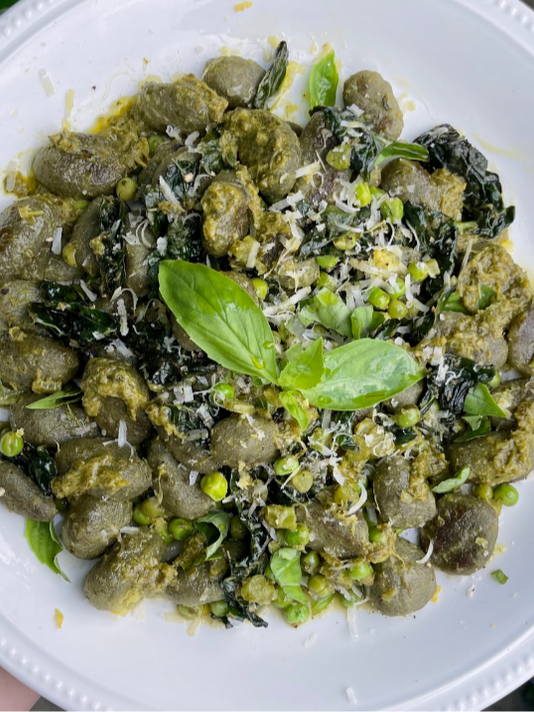 Sunny & Luna spinach gnocchi with The Saucerer Pesto
