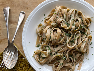 Sunny & Luna tagliatelle with anchovy butter and a truffle dust pangrattato
