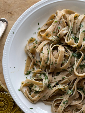 Sunny & Luna tagliatelle with anchovy butter and a truffle dust pangrattato