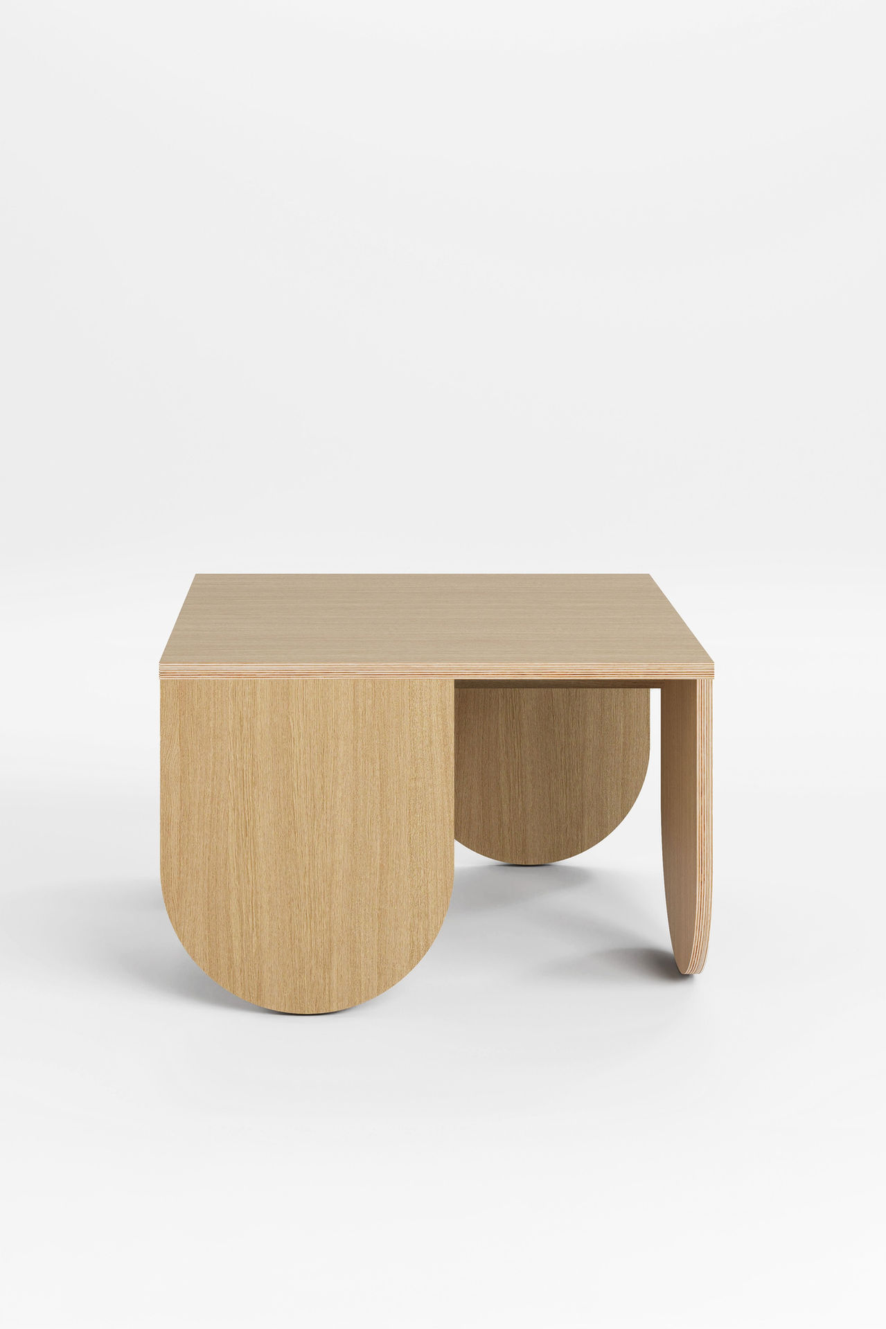 Wooden coffee table with a unique rounded leg design