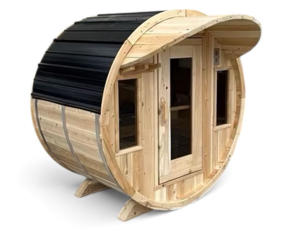 6x4' White Cedar Barrel Sauna

Harvia Electric Stove 
Sauna Rocks
Bucket and Ladle
Cedar Head Rests x 2
Towel Hooks
Vented
Removable Floor Insert
Tempered Glass Windows x 2
Tempered Glass Door Insert x 1
Metal Roof and Trim Kit with Cap

$5500

Lighting System: 
LED Lighting Kit (+$500)