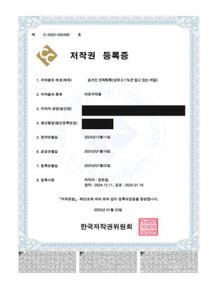 어문저작물 숨겨진 진짜화폐〈상위 0.1 %만 알고 있는 비밀〉 저작권
