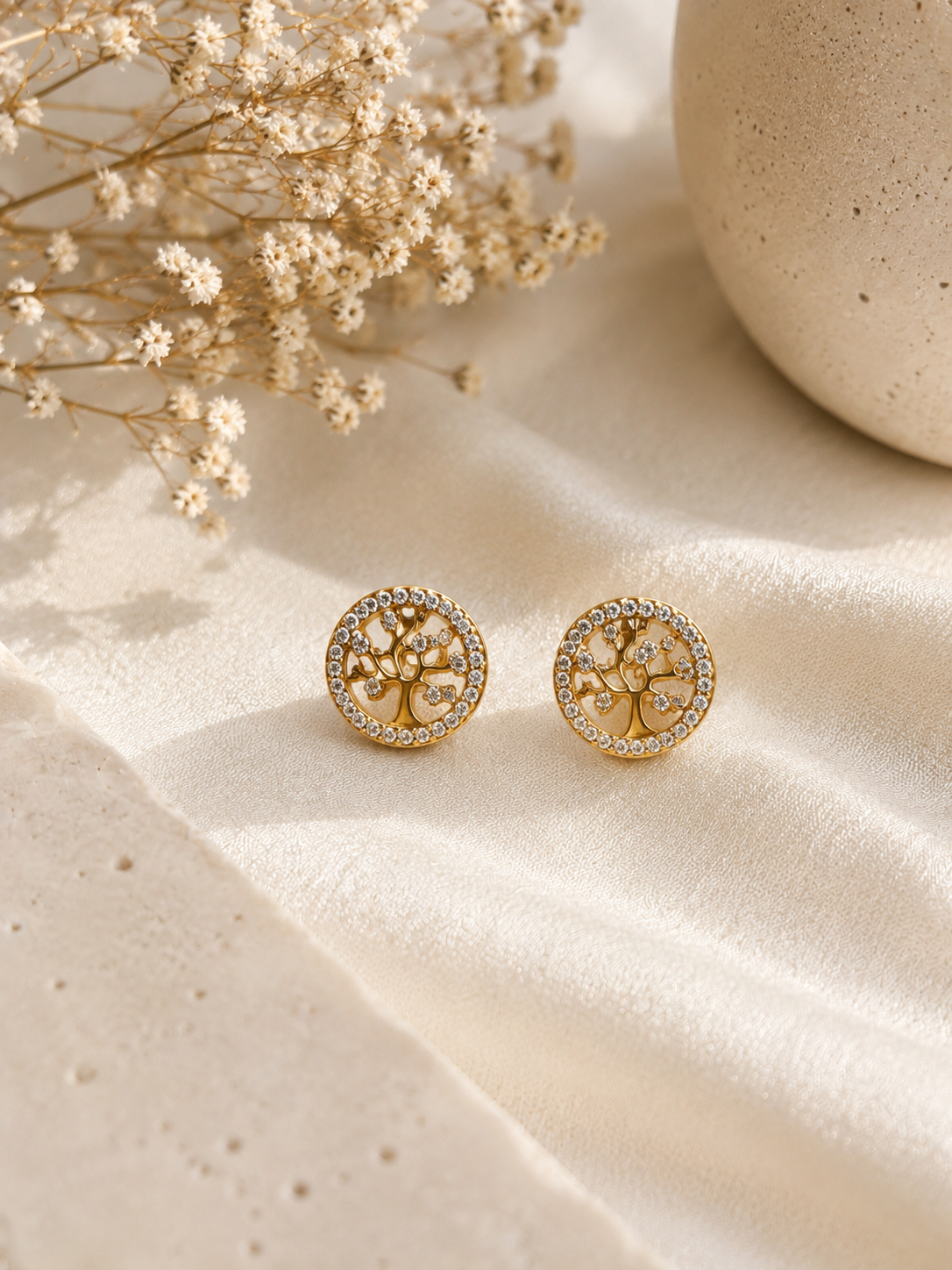Tree of Life Huggie Earrings