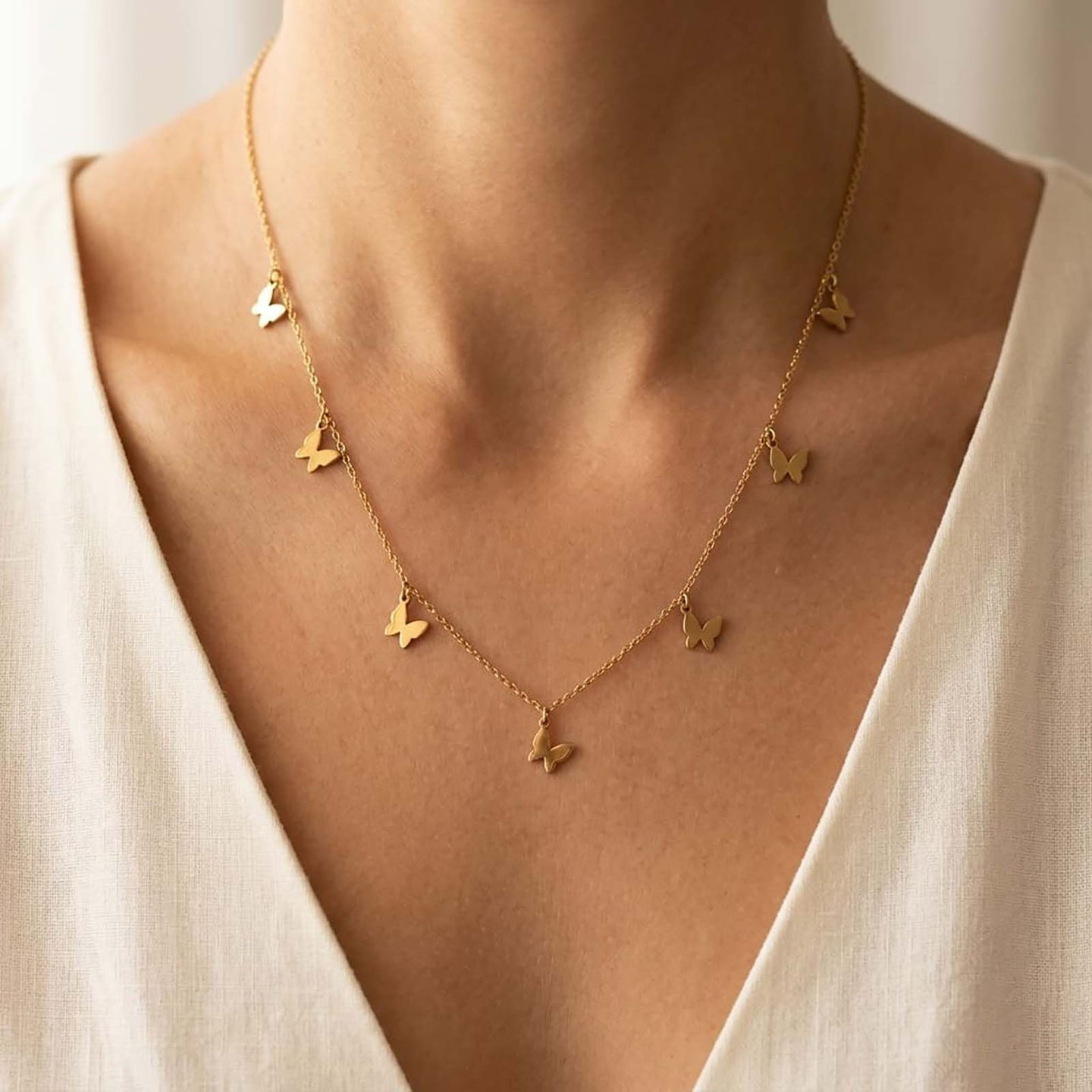 Butterfly Chain Pendant Necklace