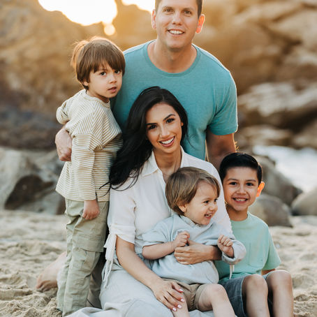 The De La Torre Family, Orange County Family Portraits at the Beach