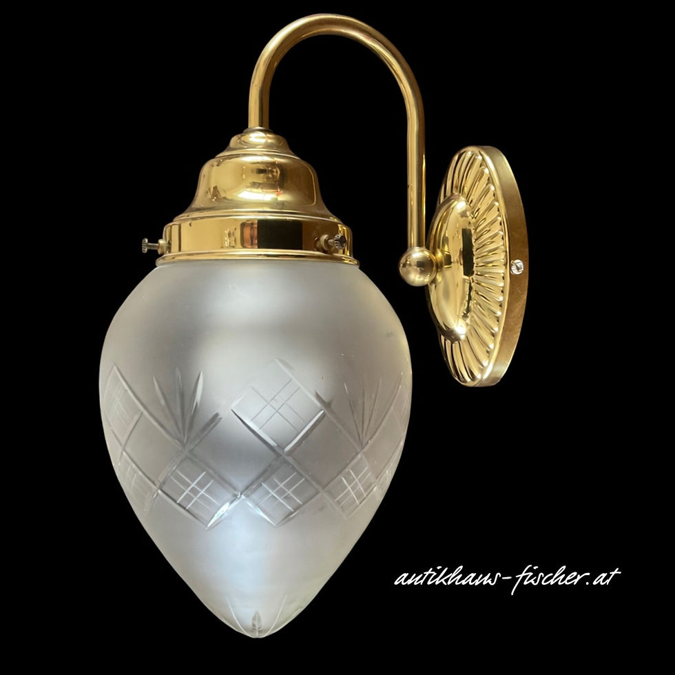 Miniaturbild: Jugendstil Wandlampe Glasschirm geschliffen