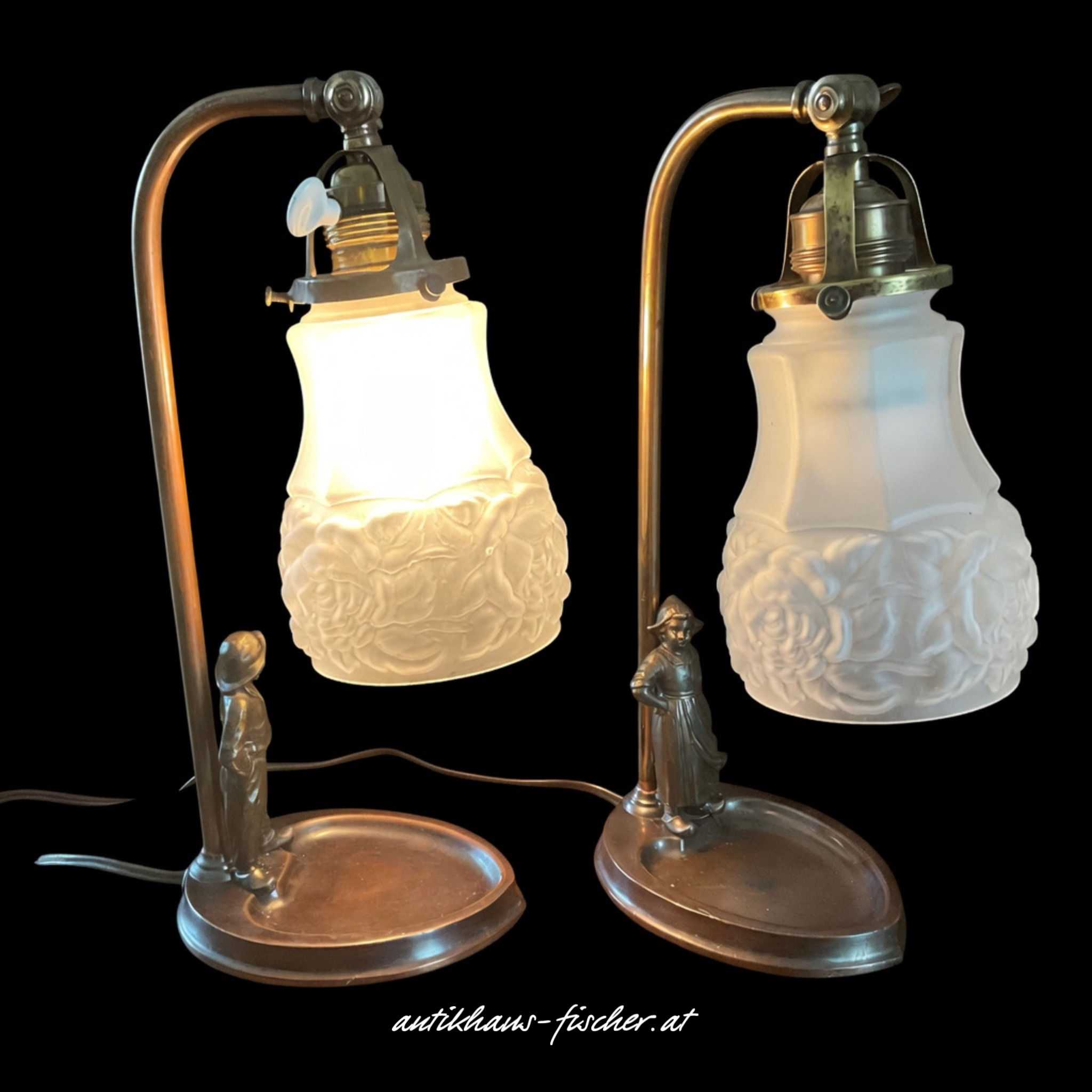 Orig. Jugendstil Tischlampen Paar um 1920