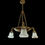 Miniaturbild: Jugendstil Deckenlampe Luster Messing 3 Glasschirme