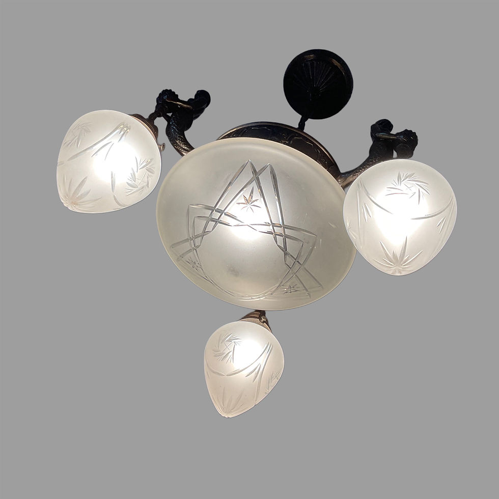 Miniaturbild: TOP - Orig. Jugendstil Deckenlampe Mermaid um 1920