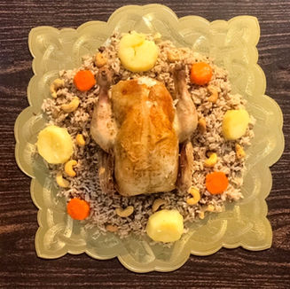 Rice Stuffed Roasted Chicken