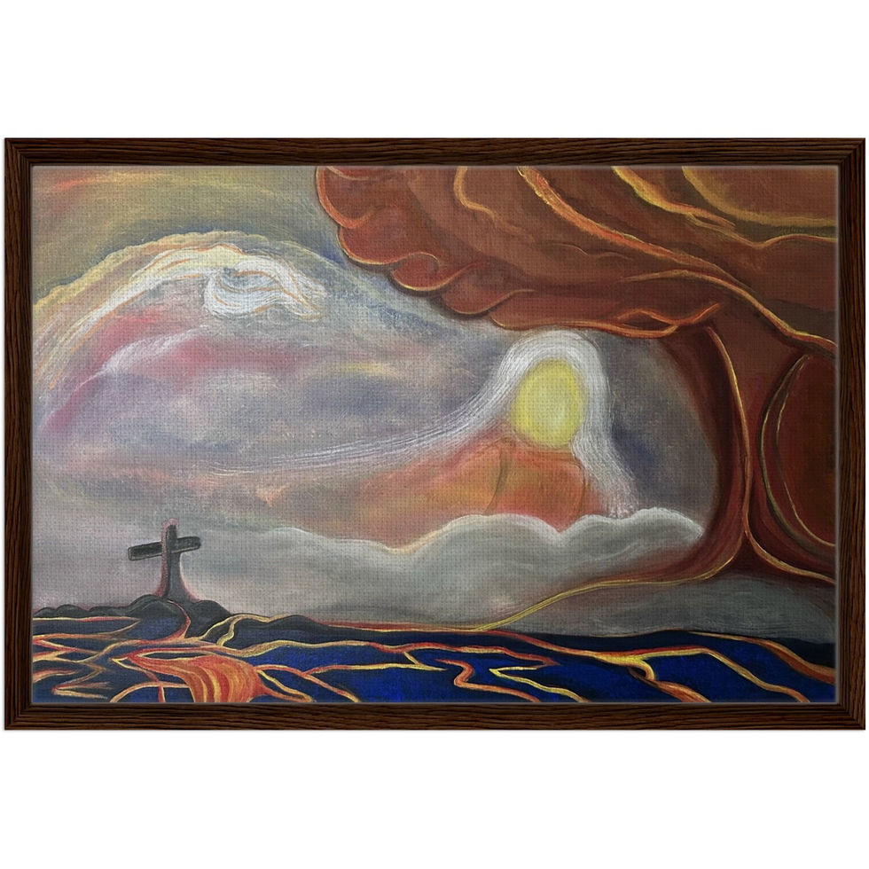 God's Wrath Dark Wooden Frame Canvas
