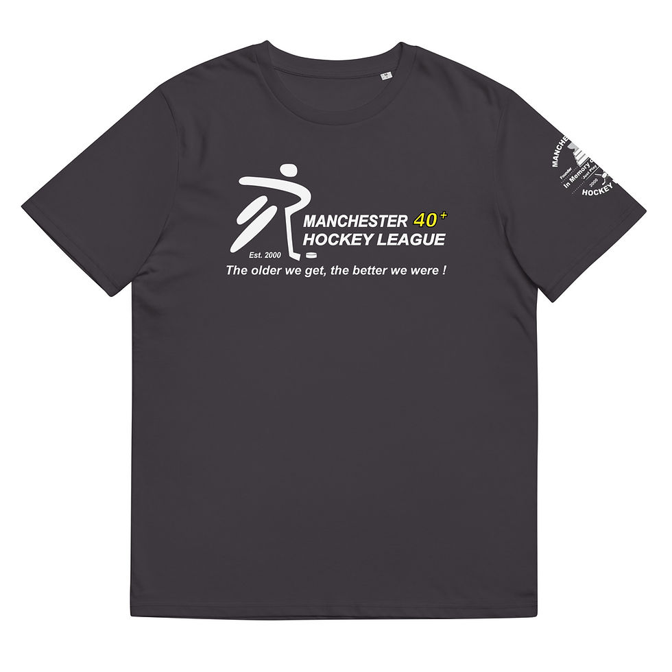 Thumbnail: Organic Cotton T-shirt MHL Orginal Logo / Slogan - Jay High Memorial Left Sleeve