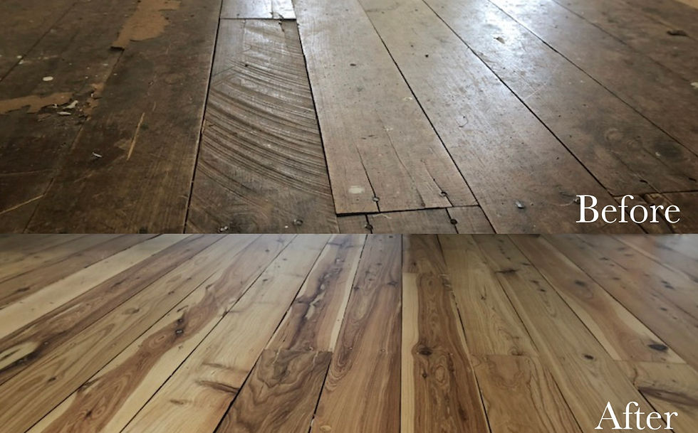 Side-by-side comparison of before and after Timber floors in NSW