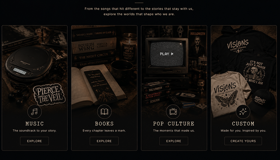 Visions shop categories