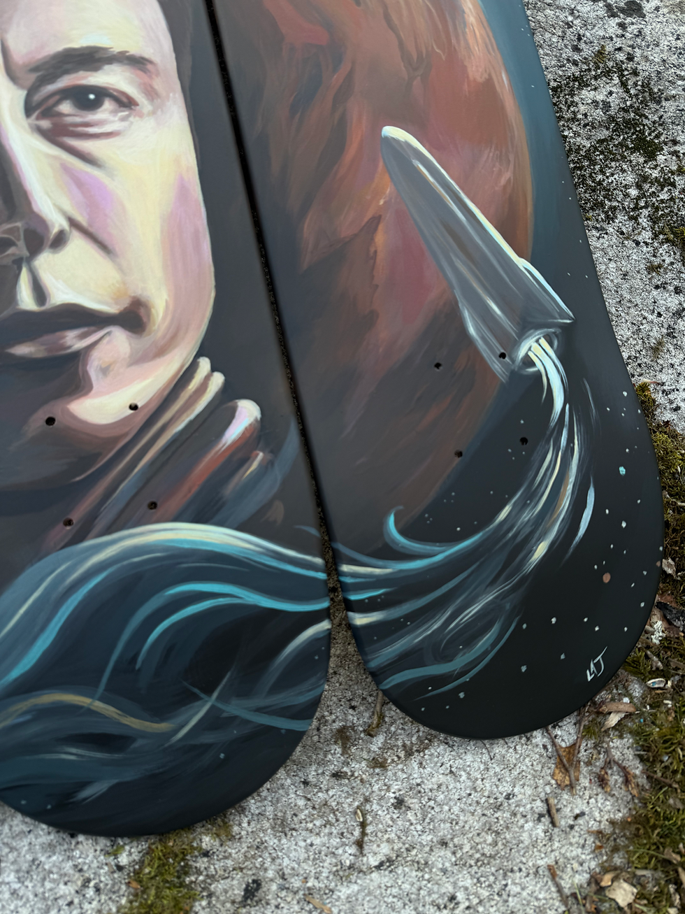 Thumbnail: SpaceX “Mars” original hand painted skate deck art. 