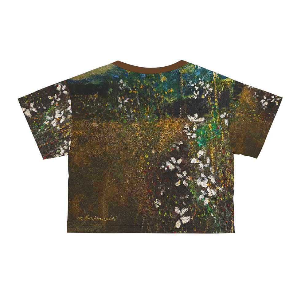 Thumbnail: Daddy's Flowers Crop Tee - Artistic Garden Print