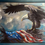 Thumbnail: Bald Eagle & American flag nest painting  