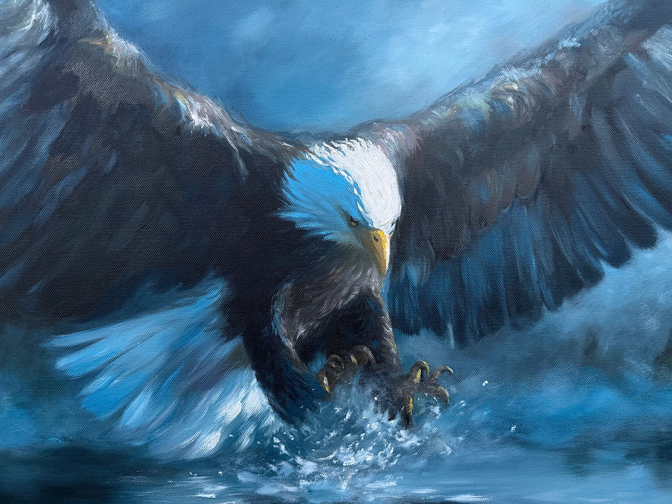 Thumbnail: Spirit of the skies/ engraved frame eagle painting 