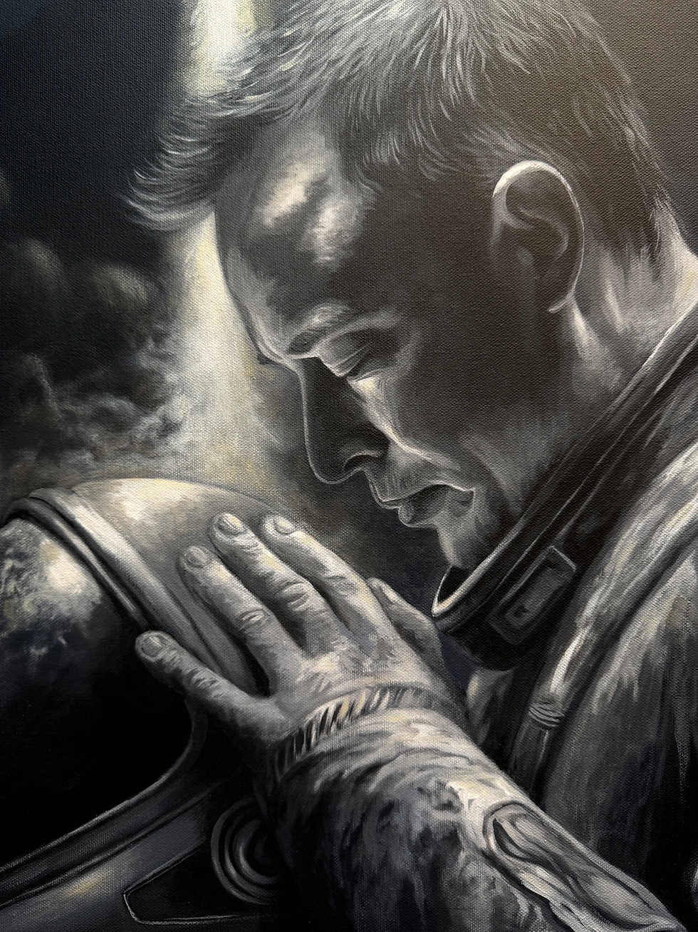 Thumbnail: Elon Musk’s Knight Vision on gallery canvas  30 x 40”