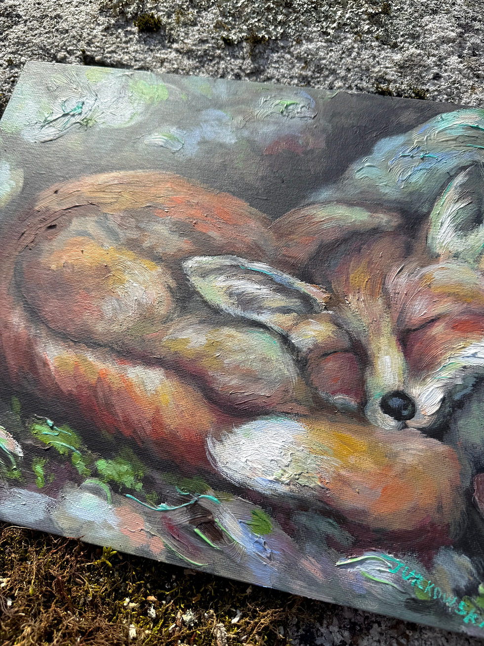 Thumbnail: Painting of a Napping Fox