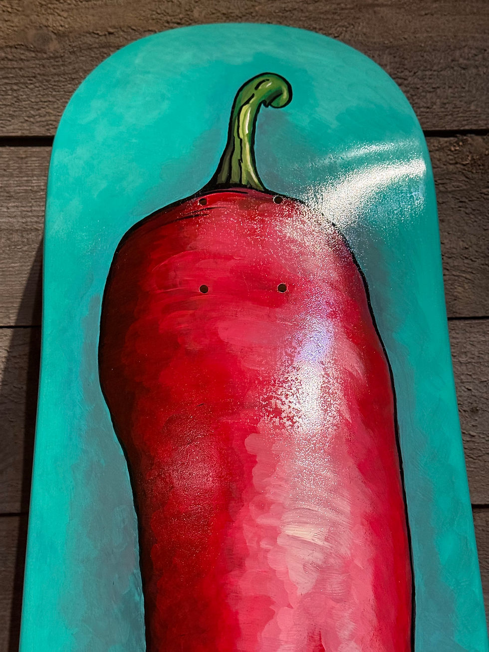 Thumbnail: Hot For Chili Pepper Skate wall art. 
